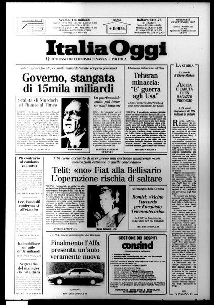 Italia oggi : quotidiano di economia finanza e politica